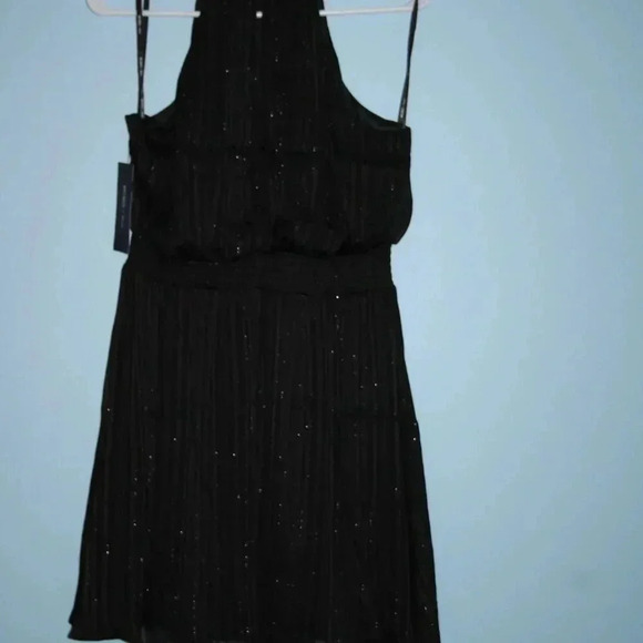 BCBG Paris Small Women's Black Glittery Halter Top Mini Dress NWT - Picture 14 of 16